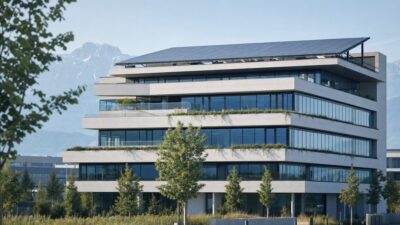 Nachhaltige Unternehmensführung in der Schweiz — Firmenzentrale und Schweizer Wirtschaft