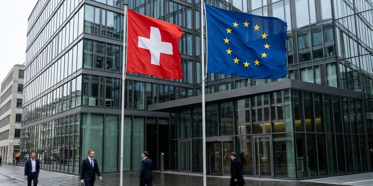 Schweizer und EU-Flaggen, Klimapolitik-Vergleich