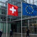 Schweizer und EU-Flaggen, Klimapolitik-Vergleich